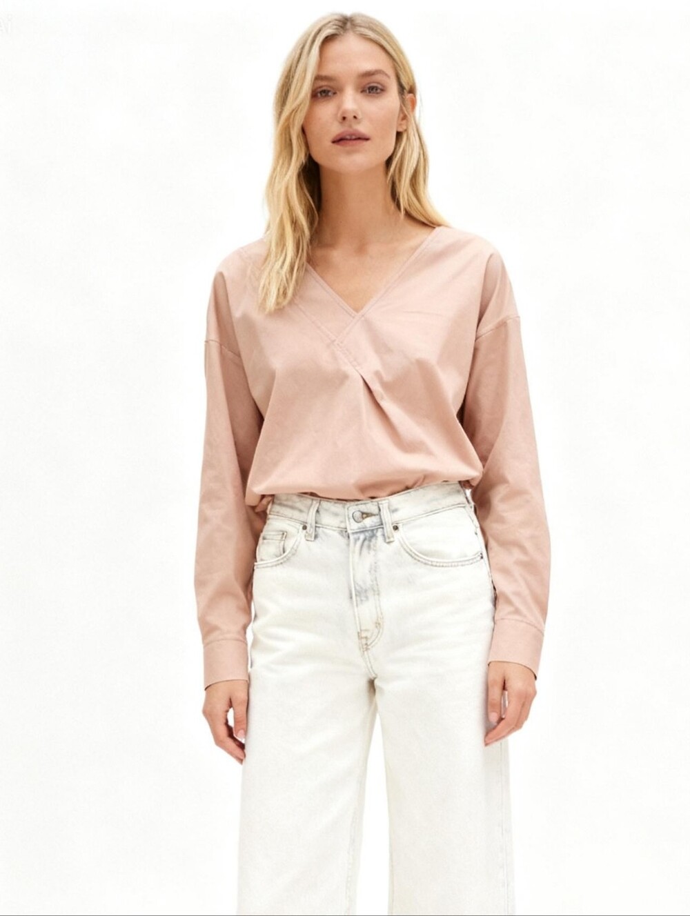 Recto V-Neck Cotton Top Size S